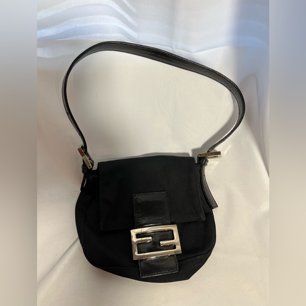 Fendi Black Mini Shoulder Bag with Silver Hardware